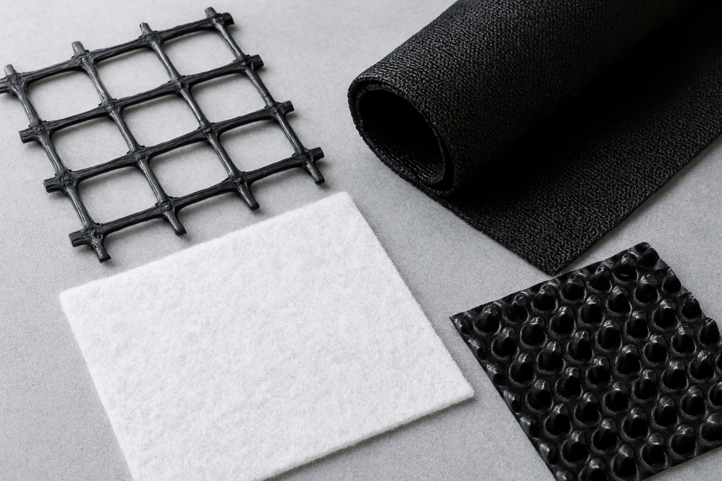 variedad de material geomalla geotextil geodren geomembrana